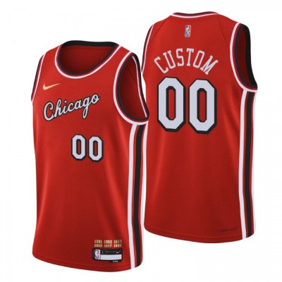 Chicago Bulls Custom Men's Nike Red 202122 Swingman NBA Jersey City Edition
